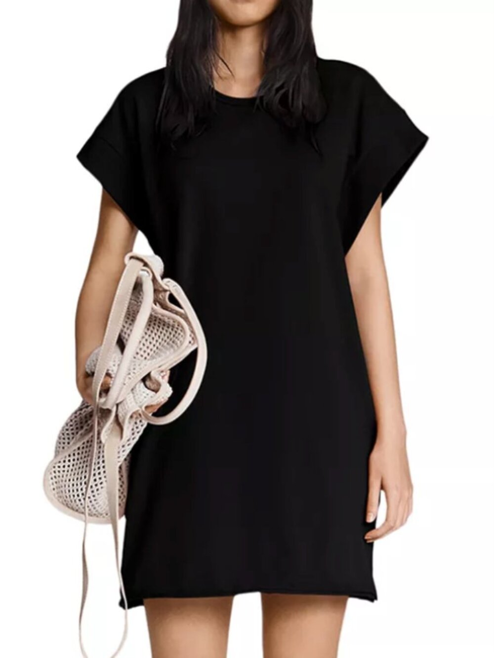 Rag & Bone Black Ryder Muscle Mini Dress Relaxed Boxy Fit Organic Cotton Edgy S